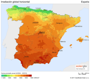 Irradiación solar en España